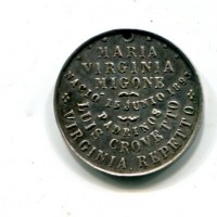 Perù: medaglia battesimale 1893, gr. 4,95, diametro 23mm
