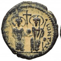 Giustino II (565-578 d.C): decanummo con Sophia , zecca di Theoupolis (Sear#383; MIBE#63a; D.Oaks#175), grammi 3.21, mm 20. Numismatik Naumann, 146, 1113