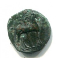 Siculo Puniche (dopo il 400 a.C.): AES, cavallo stante dietro Palmizio (Mont.#5543), gr. 2,52
