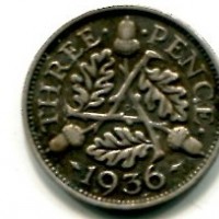 Gran Bretagna, Giorgio V (1910-1936): 3 pence 1936 (Spink#4042)
