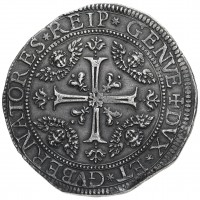 Genova, Dogi Biennali (III fase 1627-1737): due scudi 1692 (Lunardi#259; C.N.I. III/428/8), gr. 77.00