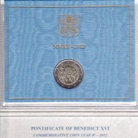 Vaticano 2012: 2 euro commemorativi in confezione originale zecca