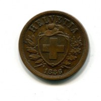 Svizzera, Confederazione: 2 rappen 1886