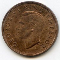 Nuova Zelanda, Giorgio VI (1936-1952): 1/2 penny 1946 (KM#12)