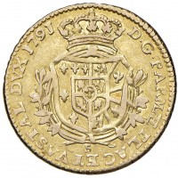 Parma, Ferdinando I di Borbone (1765-1802): doppia 1791 (MIR#1064/7), grammi 6.99