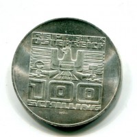 Austria, Repubblica: 100 scellini 1975 "50° Anniversario Shilling" (KM#2925)