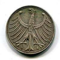Germania, Rep. Federale (dal 1949): 5 marchi 1960-J (KM#112.1)
