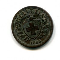Svizzera, Confederazione: 2 rappen 1888