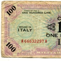 Allied Military Currency (1943): 100 lire -bilingue- (Gigante#AM14A)
