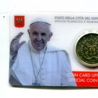 Vaticano 2018: 50 centesimi nella coincard originale zecca