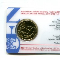 Vaticano 2018: 50 centesimi nella coincard originale zecca