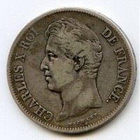 Francia, Carlo X (1824-1830): 5 franchi 1827-M (Gadoury#644)