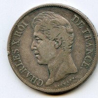 Francia, Carlo X (1824-1830): 5 franchi 1829-M (Gadoury#644)