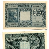 Luogotenenza: 10 lire 23/11/1944 "Giove" (Gigante,BS#19B)