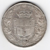 Umberto I (1878-1900): 5 lire 1879 (Gigante#24)