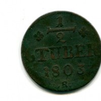 Germania, Berg, Massilmiliano Giuseppe (1799-1806): 1/2 stuber 1803-R (AKS#7)