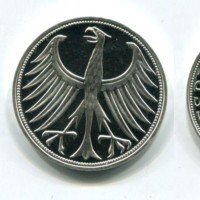 Germania, Rep. Federale (dal 1949): 5 marchi 1969-F (KM#112.1)