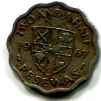 Ghana: 2 1/2 pesewas 1967 (KM#14)
