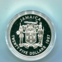 Jamaica: 25 dollari 1997 "50° Anniversario di Nozze di Elisabetta II e Principe Filippo" (KM#193)