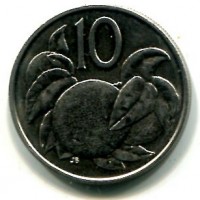 Isole Cook, Elisabetta II (1952-2022): 10 centesimi 1992 "Arancia" (KM#34)
