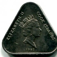 Isole Cook, Elisabetta II (1952-2022): 2 dollari 1992 (KM#38)

