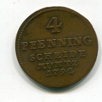 Germania, Brunswick Luneburg-Calemberg-Hannover, Giorgio III (1760-1814): a pfenning 1792 C (KM#398)