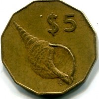 Isole Cook, Elisabetta II (1952-2022): 5 dollari 1988 (KM#39)
