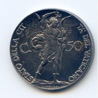 Vaticano, Pio XII (1939-1958): 50 centesimi 1941-III (Gigante#205)