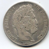 Francia, Luigi Filippo (1830-1848): 5 franchi 1832-W (Gadoury#678)