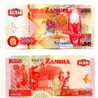 Zambia: 50 kwacha 1992 (Pick#372)
