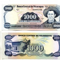 Nicaragua: 1000 cordobas 1984 (Pick#143)
