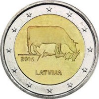 Lettonia 2016: 2 euro commemorativi "Mucca"