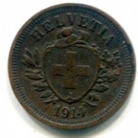 Svizzera, Confederazione: 1 rappen 1914
