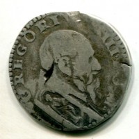 Roma, Gregorio XIII (1572-1585): testone (Muntoni#68), gr.9,23. Tondello difettoso