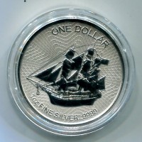 Isole Cook, Elisabetta II (1952-2022): 1 dollaro 2017 "Veliero" -oncia-