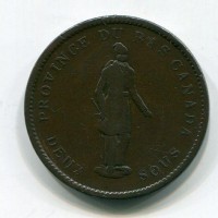 Canada Inferiore,City Bank, 2 sous (penny)1837 (KM#Tn10)