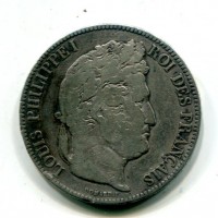 Francia, Luigi Filippo (1830-1848): 5 franchi 1843-B (Gadoury#678)
