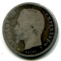 Francia, Napoleone III (1852-1870): 50 centesimi 1857-A (Gadoury#414)
