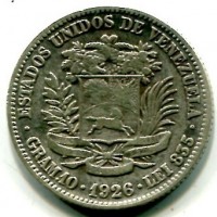 Venezuela: 2 bolivares 1926 (KM#23)
