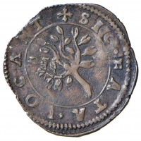 Bardi, Federico Landi (1590-1630): sesino con ramo d'alloro (MIR#93; Bellesia#13), grammi 0.63. Ottimo esemplare