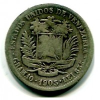 Venezuela: 2 bolivares 1903 (KM#23)
