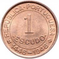 Guinea-Bissau: 1 escudo 1946 (KM#7)
