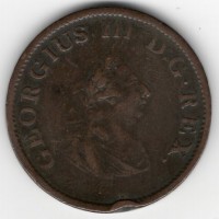 Irlanda, Giorgio III (1760-1820): 1/2 penny 1805 (Spink#6621), colpo
