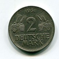 Germania, Rep. Federale (dal 1949): 2 marchi 1951-G (KM#111)