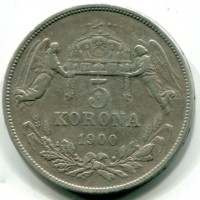 Ungheria, Francesco Giuseppe (1848-1916): 5 Korona 1900 (KM#488)
