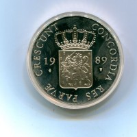 Olanda, Beatrice (1980-2013): ducato d'argento 1989 (KM#213), in confezione originale