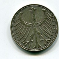 Germania, Rep. Federale (dal 1949): 5 marchi 1951-G (KM#112.1)