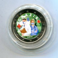 Italia 2021: 2 euro commemorativo "Professioni Sanitarie", colorato
