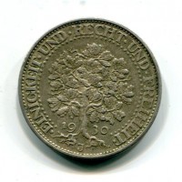 Germania, Repubblica di Weimar (1919-1933): 5 reichsmark 1930-J "Oak Tree"(Jaeger331)
