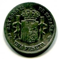 Spagna, Alfonso XII (1874-1885): 2 pesetas 1882 (KM#678.2)

